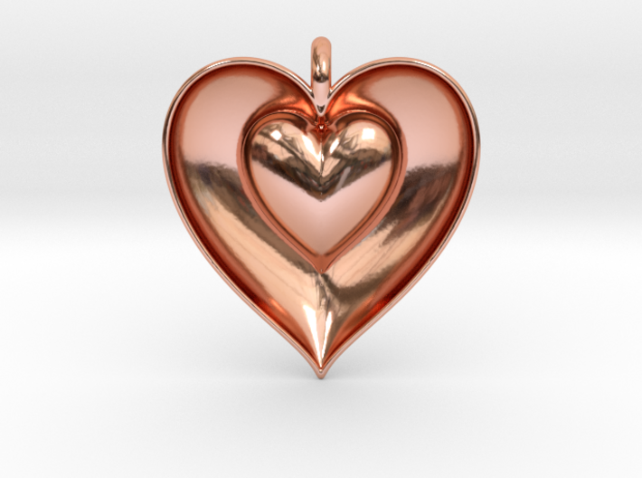 Half Heart Pendant 3d printed
