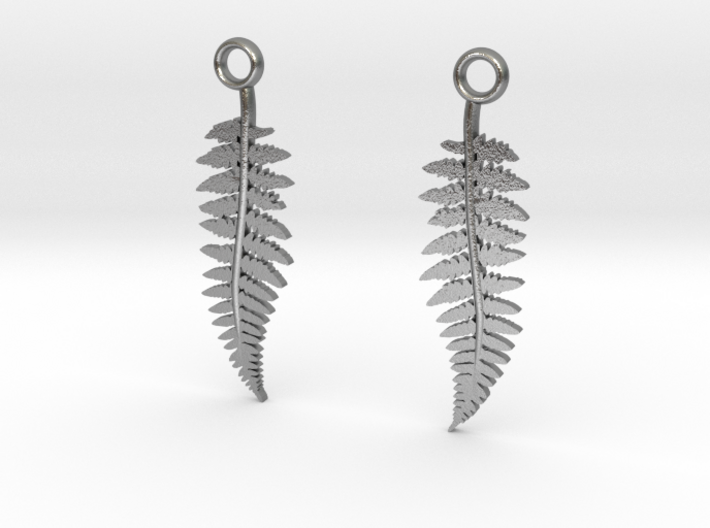 fern earrings 3d printed