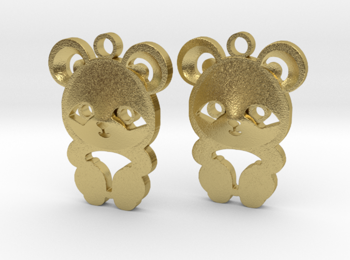 baby panda earrings 3d printed