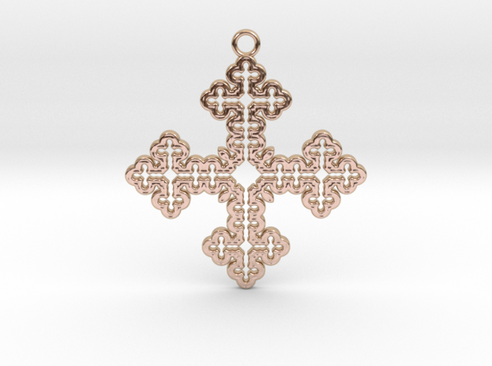 Koch Cross Pendant 3d printed
