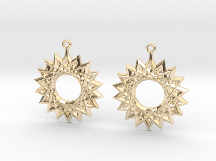 sun king earrings 3d printed