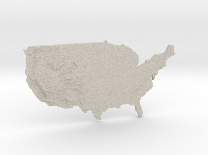 USA Heightmap 3d printed