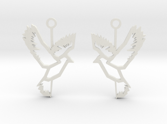 low poly bird earrings 3d printed
