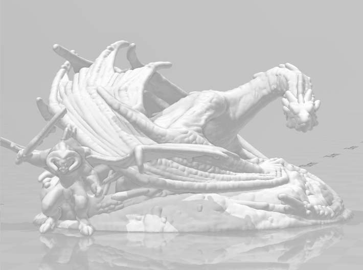 Smowg The Greedy dragon miniature model 6mm epic 3d printed 
