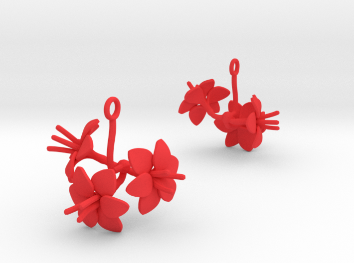 Earrings with three large flowers of the Amaryllis 3d printed