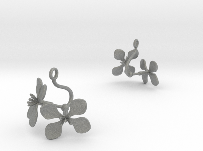 Earrings with two large flowers of the Radish 3d printed