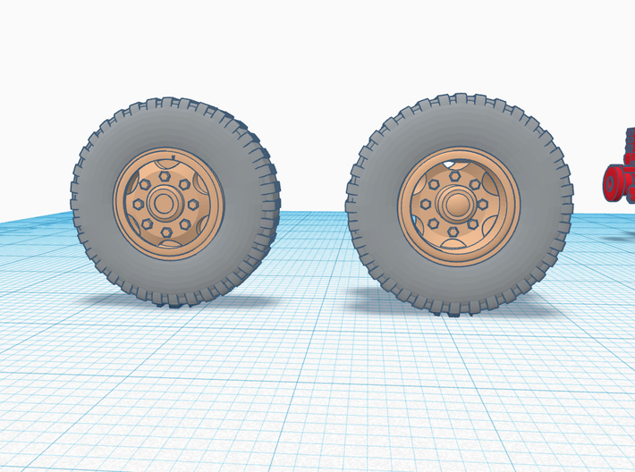 1/35th Military style wheels and tire set 3d printed 