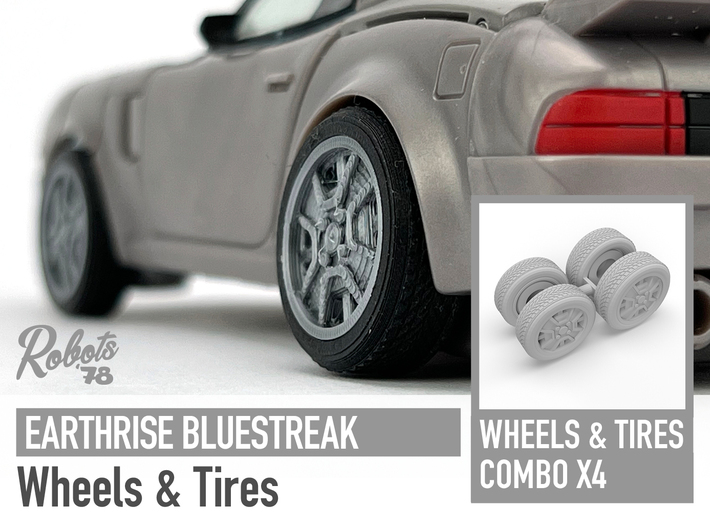 Earthrise Bluestreak Wheels &amp; Tires Combo 3d printed