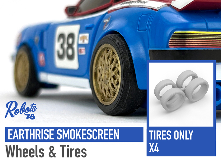 Earthrise Smokescreen Tires (No Wheels) 3d printed