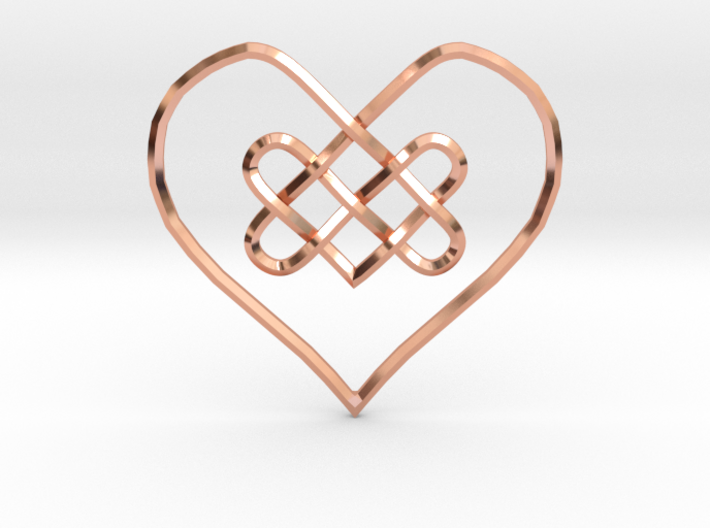 Knotty Heart Pendant 3d printed