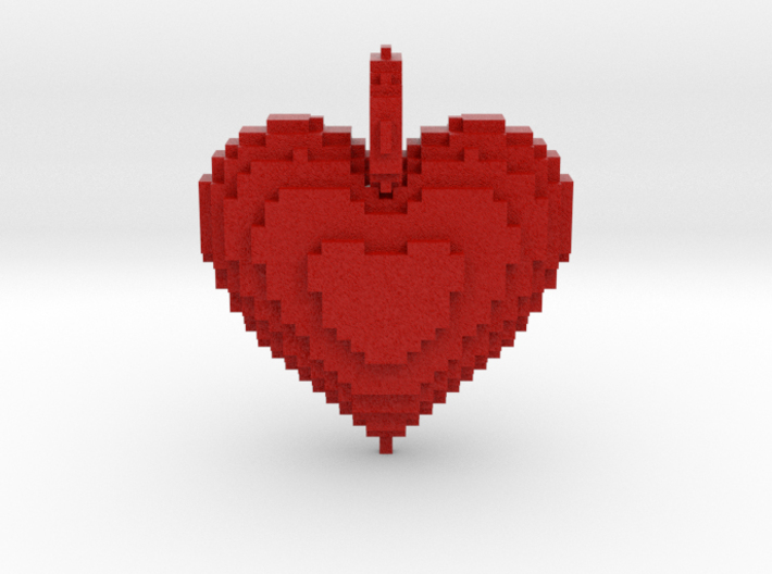 Blocks Heart Pendant 3d printed