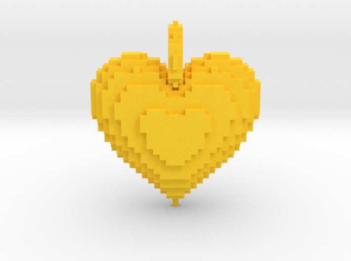 Blocks Heart Pendant 3d printed