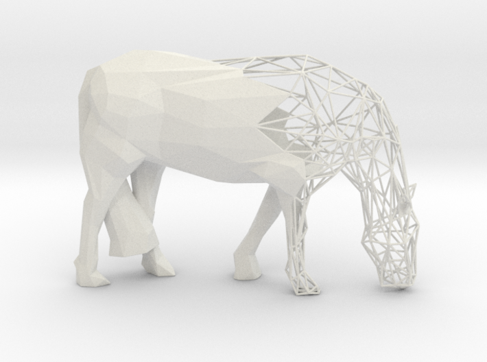 Semiwire Low Poly Grazing Horse 3d printed