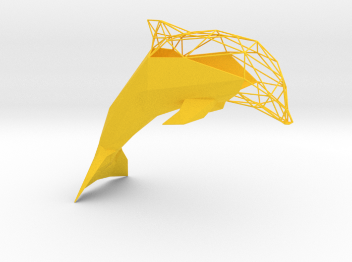 Semiwire Low Poly Dolphin 3d printed