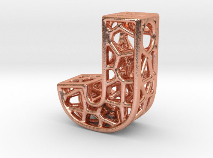Bionic Necklace Pendant Design - Letter J 3d printed