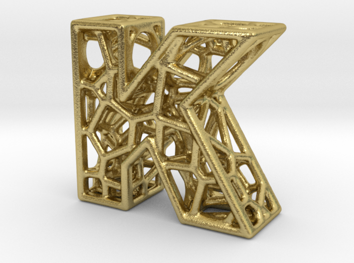 Bionic Necklace Pendant Design - Letter K 3d printed