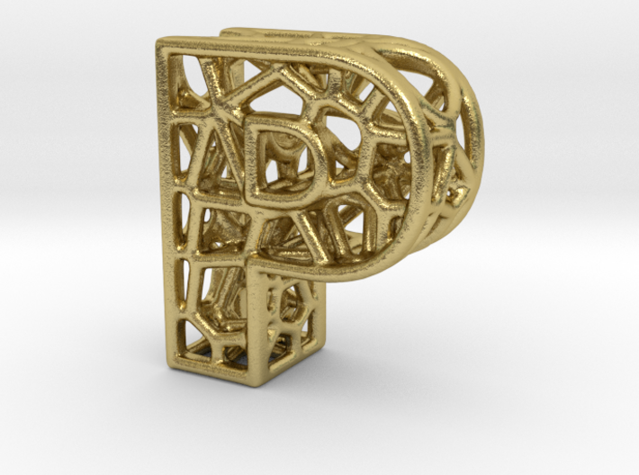 Bionic Necklace Pendant Design - Letter P 3d printed