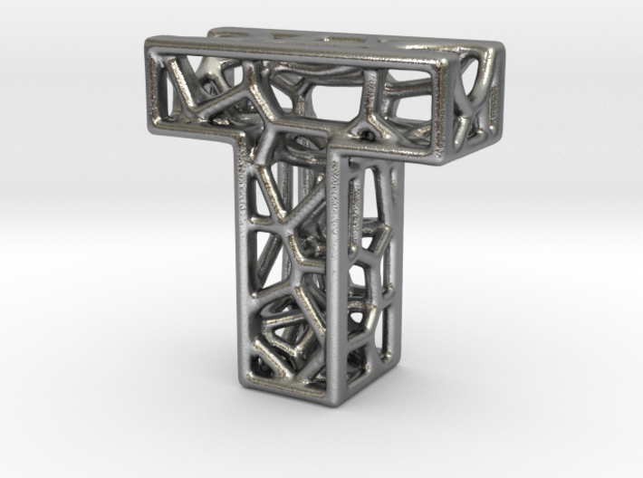 Bionic Necklace Pendant Design - Letter T 3d printed
