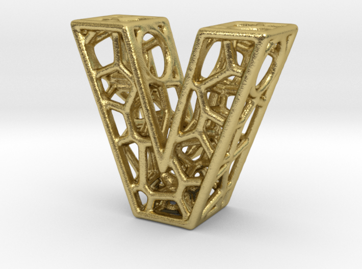 Bionic Necklace Pendant Design - Letter V 3d printed