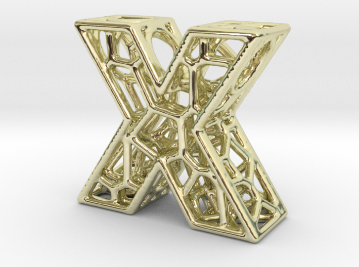 Bionic Necklace Pendant Design - Letter X 3d printed