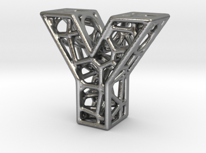 Bionic Necklace Pendant Design - Letter Y 3d printed