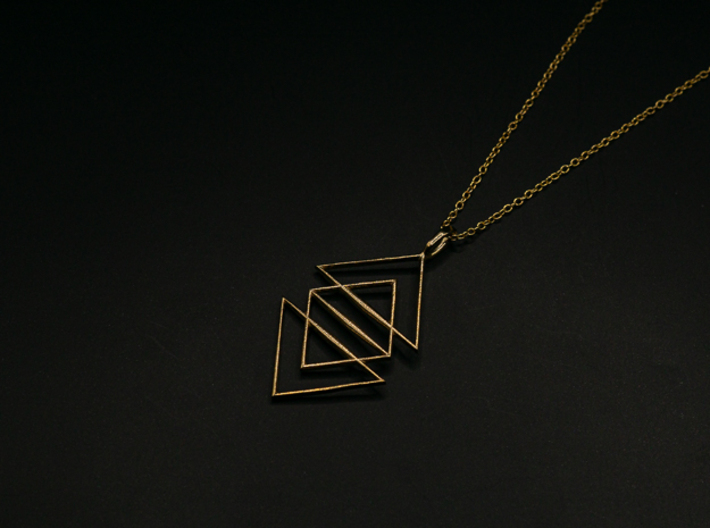 Triangle Symphony I 3d printed Natural Brass