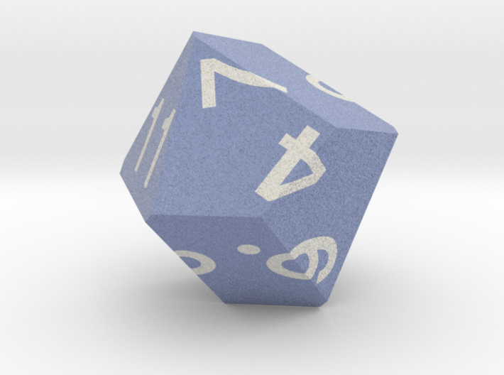 Threefold Polyhedral d11 (Color) 3d printed