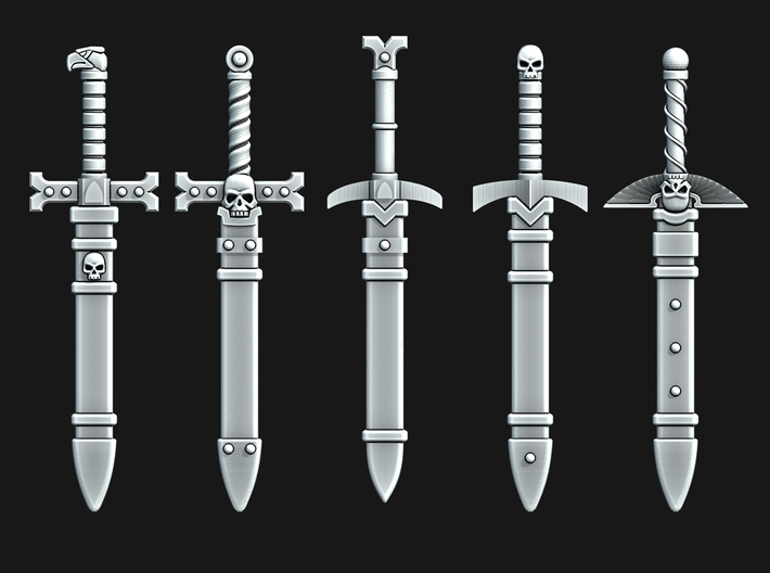Sheathed Swords (x5 or x10) 3d printed