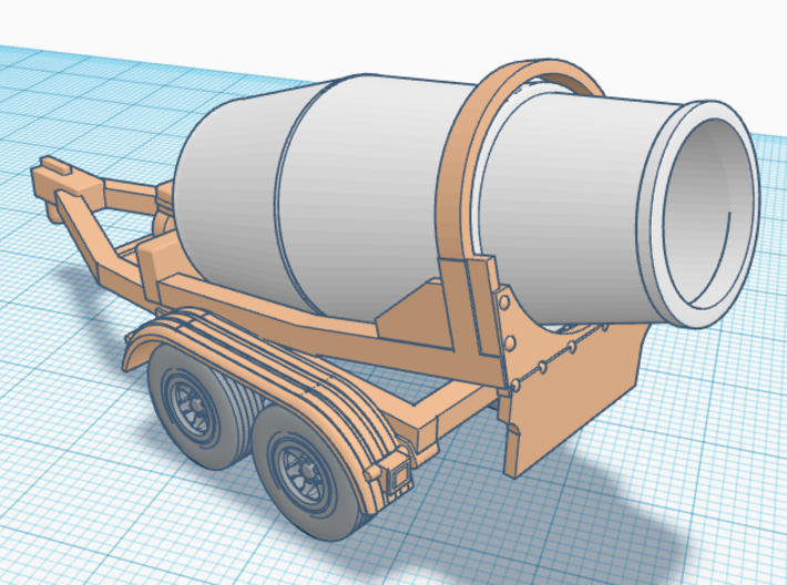 1/50th Cart-A-Way 1.75 cu yd cement mixer trailer 3d printed 
