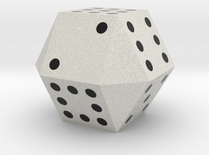 d10 based on two square cupolae (0-9 pipped) 3d printed