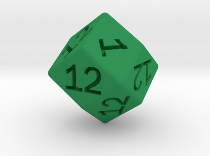 Gambler's D12 (rhombic) 3d printed