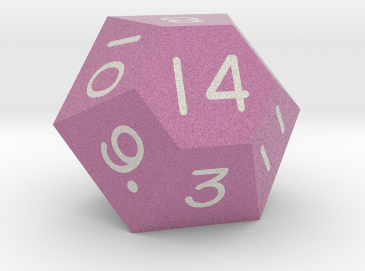 d14 Truncated Hexagonal Dipyramid (Dark Pink) 3d printed