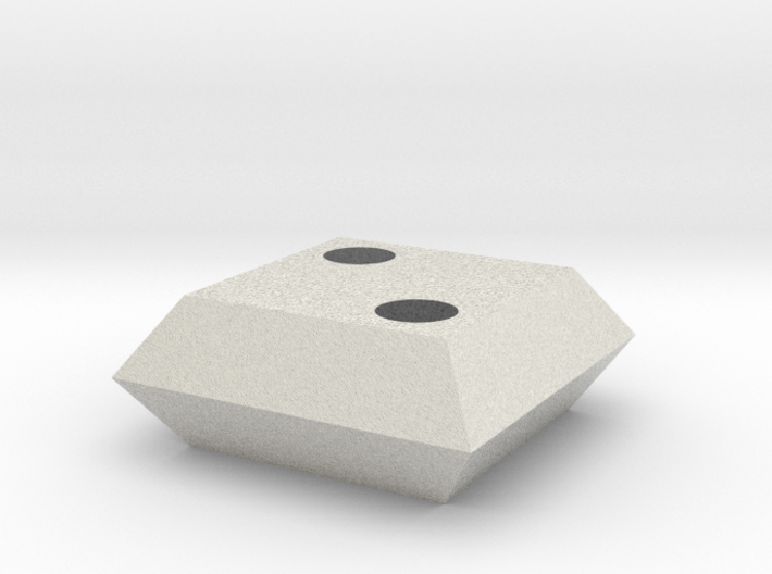 d2 Square Coin (Pipped, White) 3d printed