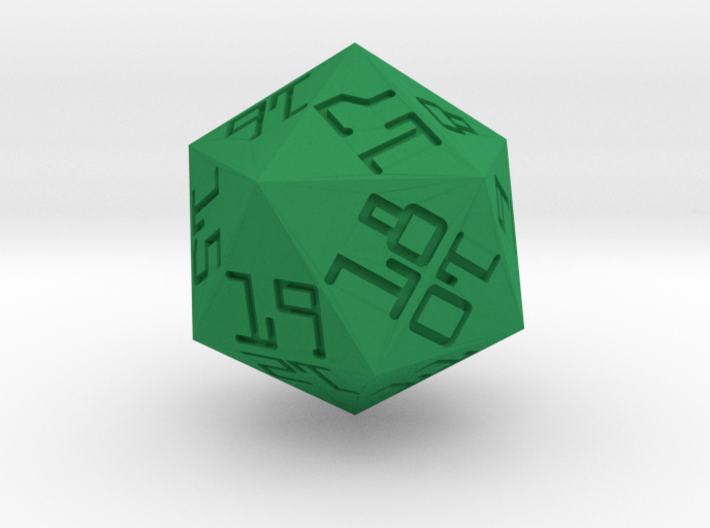 Programmer's D20 (spindown) 3d printed