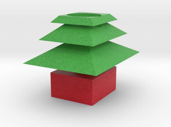 3d Xmas Tree Tealight Candle Holder 3d printed