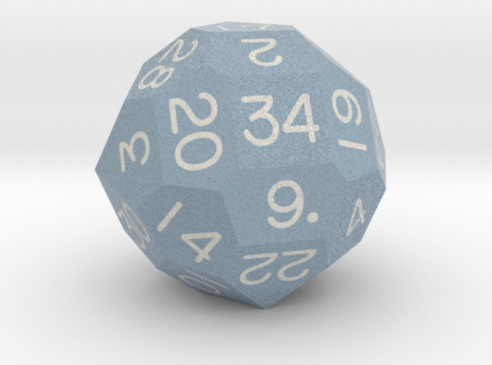 Fourfold Polyhedral d34 (Dull Blue) 3d printed