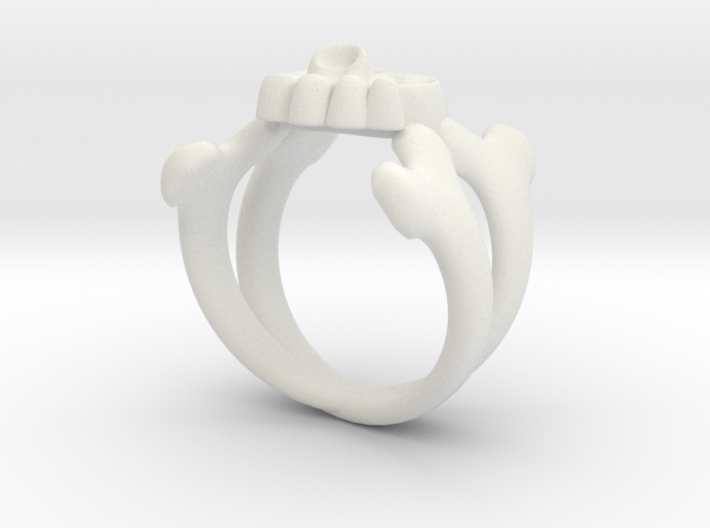 Skull &amp; Crossbones Ring (S) 3d printed