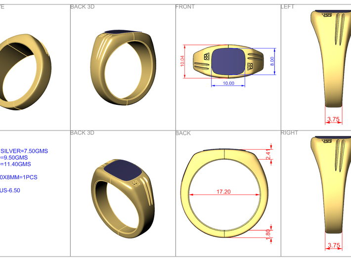 Better call Saul Ring replica pinky signet 3d printed preview