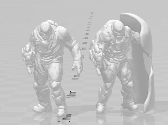 Doom Possessed Soldier miniature model games rpg 3d printed