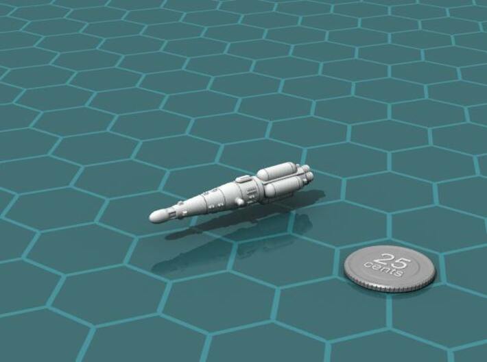 Proximan Cruiser 3d printed Render of the object, with a virtual quarter for scale.