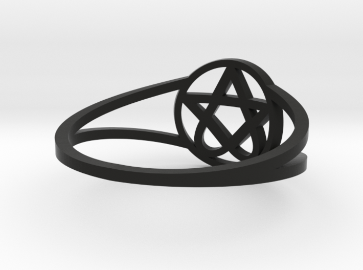 Heartagram Ring (Size 7) 3d printed
