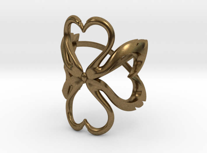Swan-Heart Ring (small) 3d printed