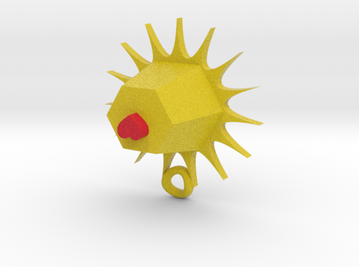 sun heart pendant 3d printed
