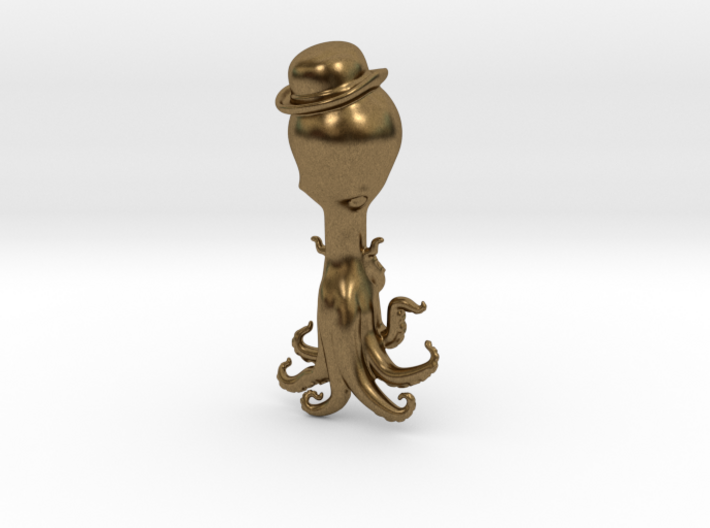 Steampunk Octopus in Bowler Hat Pendant 3d printed