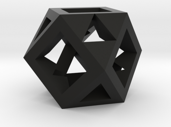 Cuboctahedron -- drilled with tetrahedral symmetry 3d printed