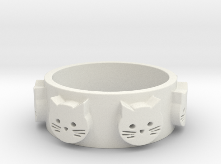 Ring of Seven Cats Ring Size 7.5 3d printed