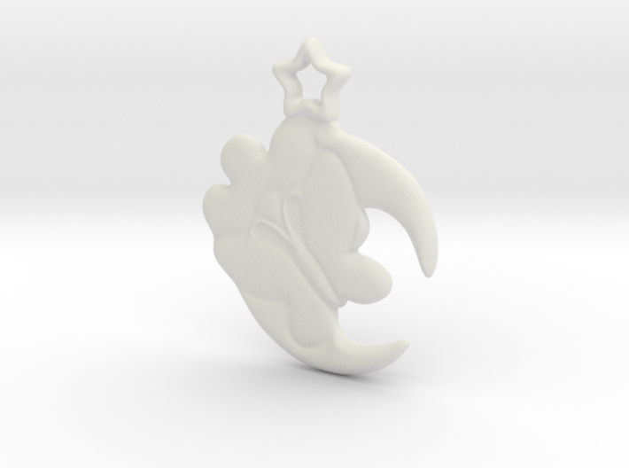 Butterfly on flower, Moon and star pendant design 3d printed