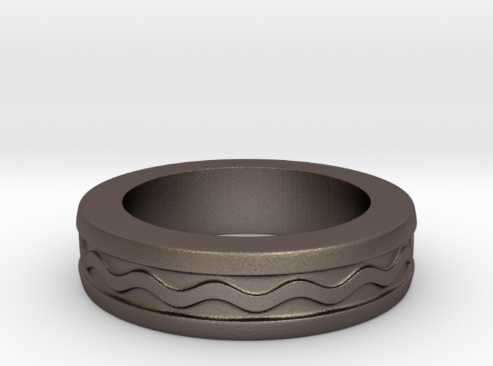 Men's Size 10 US Wave Ring 3d printed