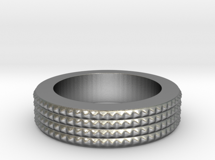 Men's Size 10 US Spiky Ring 3d printed