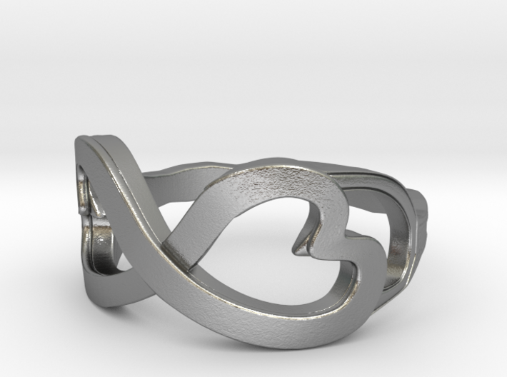 Double Heart Swirl Ring 3d printed